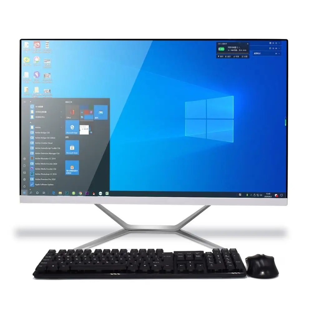 HP All-In-One PC Core I3 | HP 200G4 200 G4 22 All in One Desktop PC, 21.5-Inch Display, 10 Gen Intel Core i3, 4GB RAM, 1TB HDD, Intel UHD Graphics, DOS, DVD-RW